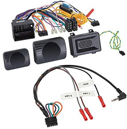 Lenkradfernbedienung Adapter Interface LFB Multi-Anschluss passend für BMW 1er mit Parksensoren kompatibel mit verschiedenen Autoradios