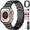 Fullmosa Kompatibel mit Apple Watch Armband Ultra 2/Ultra 49mm, Metall Ersatzarmband für iwatch Ultra 2/Ultra 49mm, Schwarz