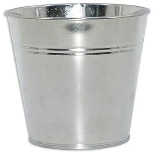 HERSIG - Cubo Metal Mediano | Macetero Redondo Metal - 14x10x12 cm