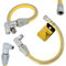 Flexibler Gasschlauch mit Schnellkupplung 1/2''IG x 1/2'' AG 750 mm Propan Butangasschlauch DN12 Edelstahl PVC Butangas Gasanschlussschlauch Schnellkupplung Gasflaschen Campinggeräte Gaskocher Grill
