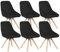 WOLTU Esszimmerstühle drehbar 6er Set, für Esszimmer Wohnzimmer Küche, Küchenstühle mit Samtbezug, Buchenholz Beinen, bis 150 kg belastbar, Schwarz