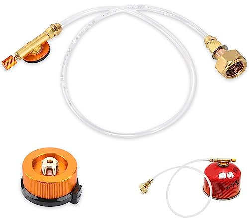 Udbrud Adaptateur de Propane Tuyau de Rechange, Adaptateur de Réchaud de Camping Adaptateur de Réchaud à Gaz avec Tuyau de Gaz pour Cartouche à Gaz, Brûleur de Camping