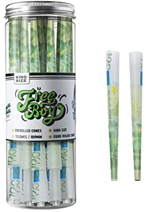 72 Stück King Size Euro Konisch vorgedrehte Hülsen mit Filter Tips,Vorgedrehte Joint Hülsen-Joint Cones King Size - Pre Rolled Papers 109mm