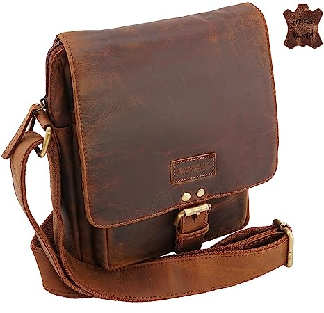 Generisch Herren Damen Tasche Umhängetasche Crossbag Flugumhänger ECHTES RINDLEDER! S7