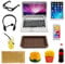 SHOWHEEL 10 Pièces Accessoires d'apprentissage Maison de poupée,1:12 Ordinateur Portable,téléphone Portable et Tablette, Mini Lunettes,Hamburger,Maison de poupée Accessoires de Jeu
