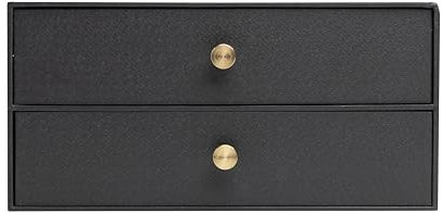 Exacompta 30601E Ablagebox Office By Me mit 2 Schubladen aus Recycling-Karton für DIN A4+ Dokumente. Schubladenbox mit hoher Kapazität für mehr Platz auf dem Schreibtisch Textileffekt Schwarz