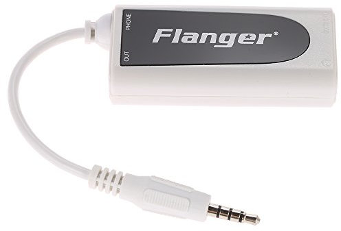 Flanger FC-21 - Adaptador de conector de guitarra eléctrica para bajo a teléfono móvil, tablet, compatible con/i-pad Android Smartphone Tablet con enchufe de 3,5 mm