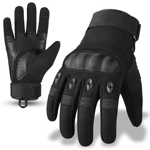 aaasportx Taktische Handschuhe, Motorradhandschuhe, Militär Einsatzhandschuhe Knöchelprotektor und Touchscreen, Atmungsaktiv, Vollfinger, für Bushcraft, Motorrad, Jagd und Security