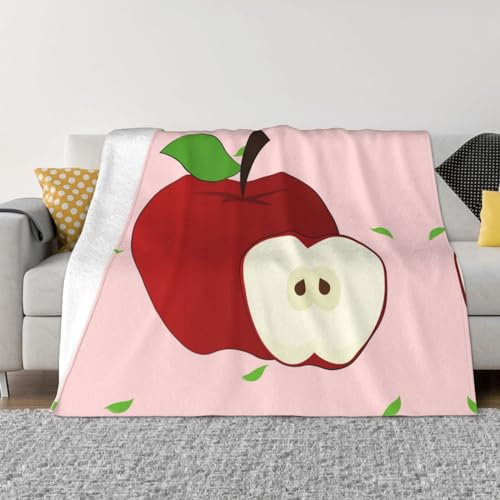 Flanell-Bettdecke, kuschelige Decke, weiche und warme Sofadecke, Schlafzimmer-Decke, Cartoon-Motiv, Rot, 203 x 152 cm