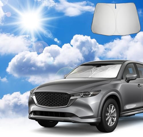 Coleya Parasol para Coche Compatible con Mazda CX-5 KF 2017-2025, Parasol para Parabrisas Delantero de Coche, Accesorios Mazda CX-5 Protección Solar, Protección UV, Plegable
