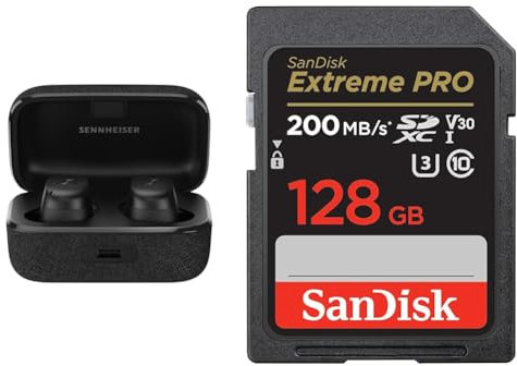 Sennheiser Momentum True Wireless 3 — 28 Stunden Akkulaufzeit & SanDisk Extreme PRO SDXC UHS-I Speicherkarte 128 GB V30
