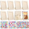 TTYSHIP® 8 Stück Bilderrahmen zum Basteln, 19x14cm Diy Holzbilderrahmen mit Selbstklebenden Glitzersteinen, Bastelset Kinder Bilderrahmen für Geburtstage Jubiläen