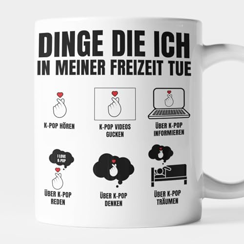 K-pop Südkorea Koreanische Flagge K-pop merchandise Merch Geschenk Lustige Tasse - Dinge die ich in meiner Freizeit tue K-pop hören Kaffeebecher