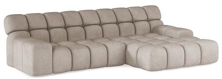 DomoHome - Campile Big Ecksofa mit Schlaffunktion 288 cm Breit Sofa, modern Couch, Eckcouch, Wohnzimmer Möbel, Elektrisch ausfahrbarer Sitz, Sofa L Form (Rechts, Eden 4)