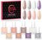 Nagellack Set 8 Farben Nude Pink Weiß Lila Mini Normale Nagellack Set Schnell Trockene Fingernagel Zehennagel Politur für Anfänger Nagellack Kit Geschenk für Frauen Nail