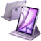 JETech Coque Rotatif pour iPad Air 13 Pouces M3/M2 (2025/2024) avec Porte-Pencil, Étui Housse de Support de Protection Rotatif à 360 Degrés Dos Transparent (Violet)