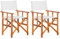 Shally Dogan Set 2 Sedie Pieghevoli da Giardino in Legno di Acacia, Sedia Regista Salvaspazio Seduta e Schienale Tessuto Ergonomico Design Nordico per Esterni, Terrazza, Balcone, Piscina (Bianco)