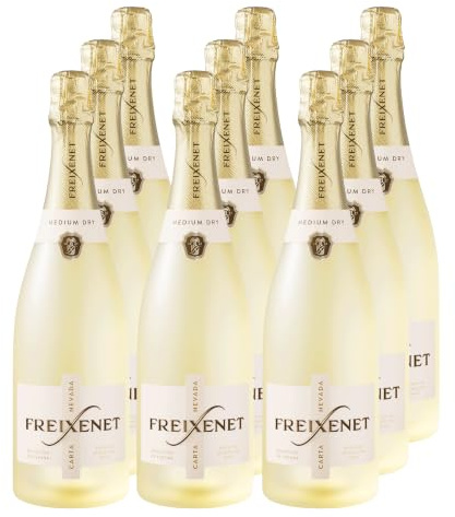 Freixenet Carta Medium Dry (9 x 0,75 l) ? Halbtrockener Sekt aus traditioneller Flaschengärung; Noten von Pfirsich und Honig