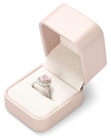 Oirlv Pink Ring Storage Box Elegant Ring Gift Box for Engagement