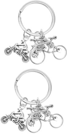KOMBIUDA 2 Stück Sport Schlüsselanhänger Kreativer Schlüsselanhänger 3D Fahrrad Schlüsselanhänger Mini Motor Schlüsselanhänger Straßenrad Schlüsselanhänger Retro Biker