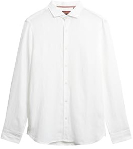 Superdry Herren Vacation Hemd mit Langen Ärmeln aus Leinen Optik L