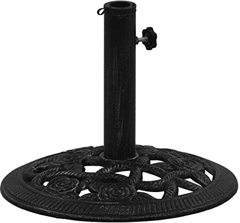 Black Cast Iron Umbrella Stand Stylish Home Decor for Entryway or Patio 40x40x32 cm