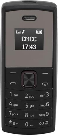VBESTLIFE Miniatur-2G-Telefon, GSM 850/900/1800/1900 MHz, Standard-SIM-Karten-Handy, Unterstützt Musik-Player und BT, Sprachwechsler, für ältere Menschen (Black)