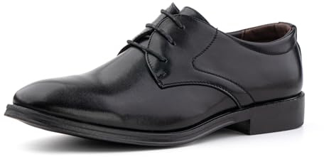 Hitmars Mens Formal Dress Shoes Business Shoes Lace-up Derby Oxford Shoes Classic 1 Black UK 8.5