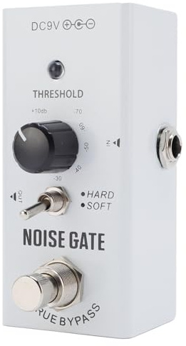Dual Mode Noise Gate Pedal für E-Gitarre, Aluminiumgehäuse, True Bypass | True Bypass für sauberes Signal, Hard- und Soft-Modus, -70 dB bis +10 dB Rauschunterdrückung, kompaktes Vollmetallgehäuse
