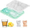 Eiswürfelform Silikon, 4 Niedliche 3D Bär Eiswürfelformen, Eiswürfeln mit Deckel, Eiswürfelschalen einfach Herauszunehmen, für Eis, Whiskey, Cocktail, Saft, Bär Grün