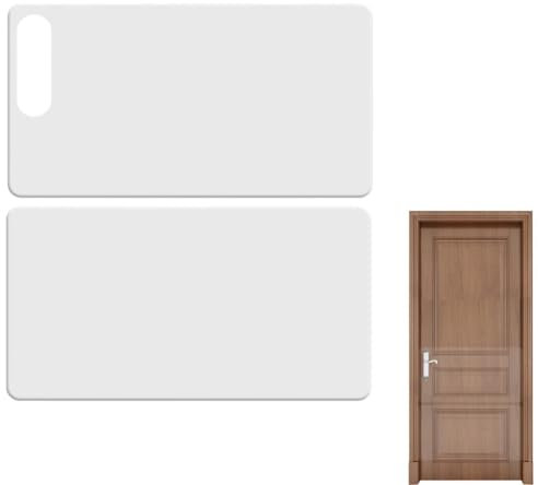 Protector de puerta resistente contra arañazos para perros, 79 x 50 cm, PVC transparente, protector antiarañazos para puertas, fácil de instalar y limpiar (paquete de 2) (izquierda)