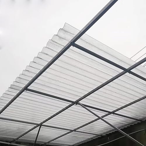 Placa Ondulada Aislamiento Térmico,Placa de Techo Trapezoidal de 2,2mm,Transparente FRP,Paneles de Techo Protección UV,Láminas de Repuesto for Exterior,1/3/6/8/10/11/13/15/17 piezas(3 Pcs,0.9x0.6m/35x