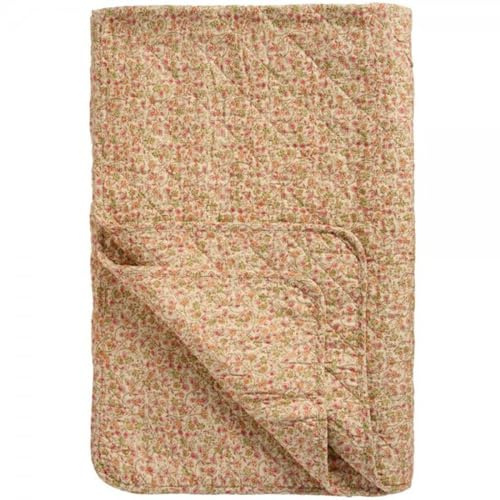 IB Laursen Quilt m/roten, grünen und orangen Blumenranken