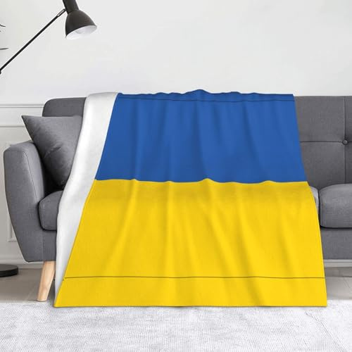 WZYWHJ Die bedruckten Flanelldecken mit der Flagge der Ukraine sind super weich, warm und leicht, geeignet für Sofas und Betten