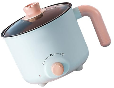 Generic Electric Pot, Hot Pot Rapid Heating Auto Power Outage Protective Anti Dry Burning Mini Electric Noodle Cooker Cooking with Power Adjustment for Steak Pasta Hot (Non Stick (with Stainless