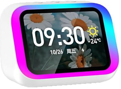 Koolenry Altavoz Bluetooth Inteligente con Pantalla Grande y Control de Temperatura, Altavoz de Mesa con FM, Decoración de Oficina, Color