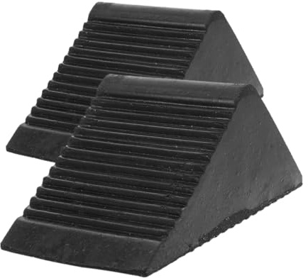 Alipis Rubber Non-slip Wheel Chocks 2pcs 12.5x7.5x6cm Portable Truck Car Camper Tire Stops for Rv Trailers Garage Floor Wheel Stoppers Suitable for Vehicles on Slopes
