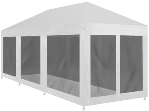 Mokuyary Partyzelt mit 8 Mesh-Seitenwänden 9 x 3 m, Pavillon Gartenzelt Festzelt Gartenpavillon für Garten, Party, Festival, Hochzeit