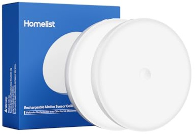 Homelist Deckenleuchte mit Bewegungsmelder, 12000mAh Akku, 2 Stück | Batterie Deckenlampe, Dimmmbare Deckenlampe Badezimmer mit Fernbedienung, für Flur Garage Schuppen Dachboden Senioren Kinder