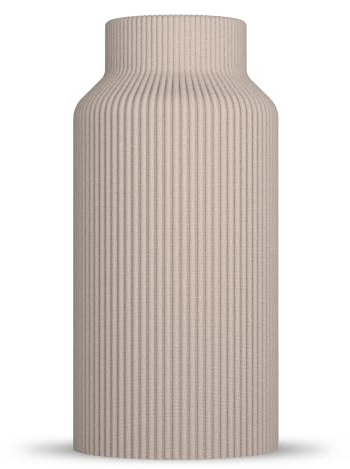 ebenkunst | Rabella Vase – Moderne Deko Vase für Pampasgras & Trockenblumen – skandinavischer Stil für Wohnzimmer – 3D Design Objekt aus Kunststoff (PLA) – leicht & bruchsicher - Made in Germany