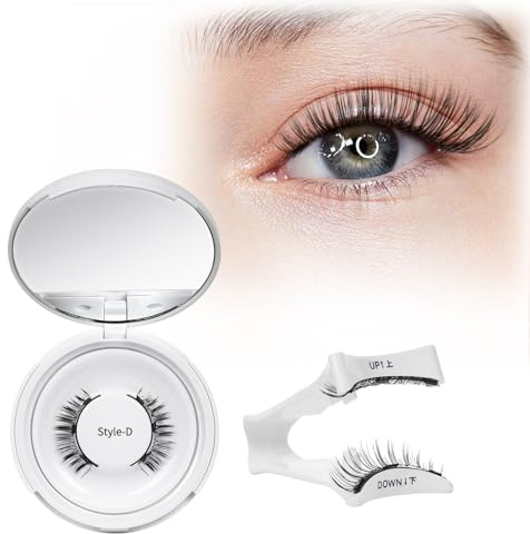 Crislashes Magnetische-Wimpern Set mit Applikator (Set-D 06) | Kein Kleber erforderlich Magnet-Wimpern Einfach anzubringen und zu entfernen, Wiederverwendbar und natürlicher Look