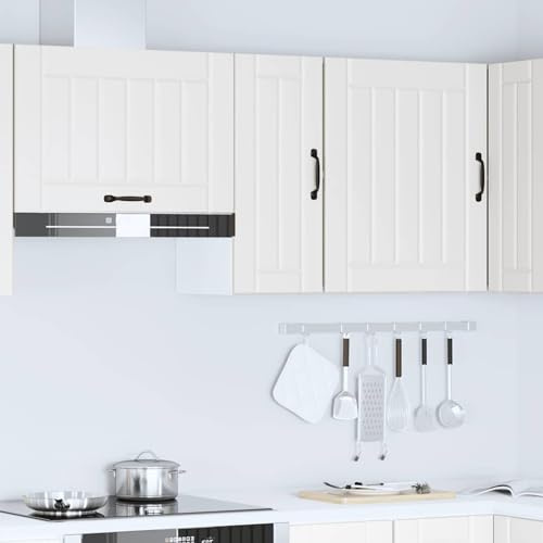 Armoire de cuisine suspendue Lucca - Armoire murale blanche en bois (30 x 31 x 60 cm), avec portes en verre, capacité de charge de 60 kg, pour assiettes, casseroles et bols - Moderne, peu encombrant