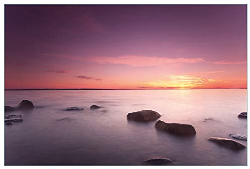 Wallario Küchenrückwand selbstklebend 90 x 60 cm, Motiv: Nebel am See bei Sonnenuntergang | Spritzschutz abwischbar & pflegeleicht