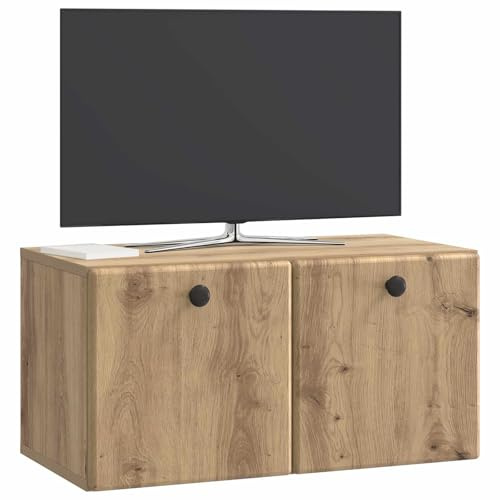 vidaXL Wandmontierter TV-Schrank 59,5 x 31 x 30 cm Artisan-Eiche, Wohnzimmeraufbewahrung, moderner Schrank, Wand-TV-Ständer, rechteckiges Design, viel Platz, praktische Möbel