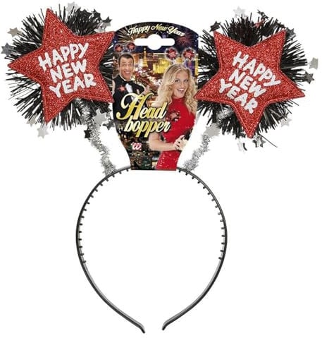 WIDMANN MILANO PARTY FASHION - Haarreif Happy new Year, Accessoire, Glitzer, Kopfschmuck, Haarschmuck, Silvester, Neujahr