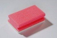Colour coded sponge scourer Pack of 10 (non-abrasive) Red/White - Contico 95RD