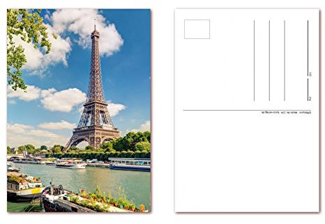 12 Stück Postkarten Eiffelturm in Paris Frankreich, Ansichtskarten im DIN A6 Format (PKT-134)