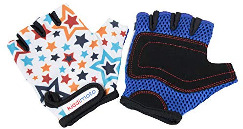 KIDDIMOTO Kinder Fahrradhandschuhe Fingerlose für Jungen und Mädchen/Fahrrad Handschuhe/Bike Kinder Handschuhe (Star, S (2-5y))