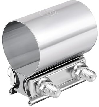 EVIL ENERGY 2.0 Inch Exhaust Clamp, Butt Joint Band Clamp Sleeve Coupler Stainless Steel for Pipes,Mufflers,Catalytic Converters 1 PCS