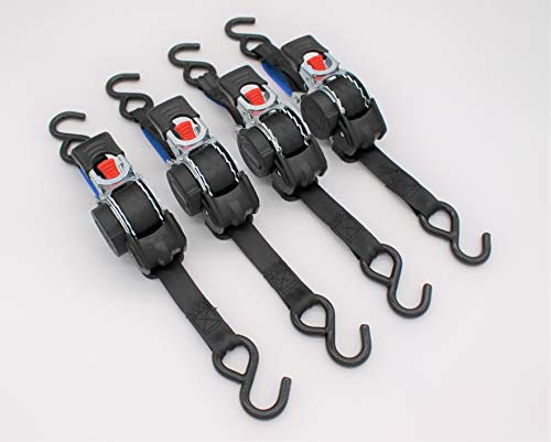 4 Stück Automatik Zurrgurt Spanngurt mit S-Haken 3,0m x 25 mm 300/600 daN